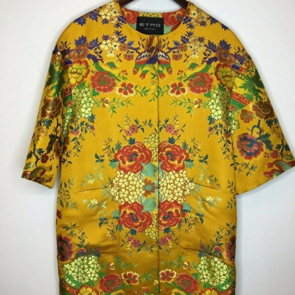 ETRO CHINOISERIE Floral Jacquard Jacket 42 8 NEW - Picture 6 of 8